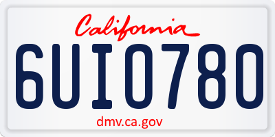 CA license plate 6UIO780
