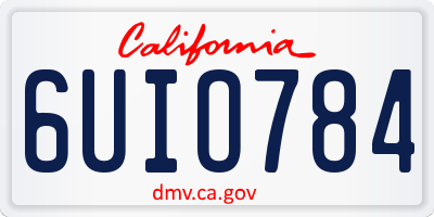 CA license plate 6UIO784