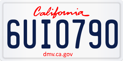 CA license plate 6UIO790