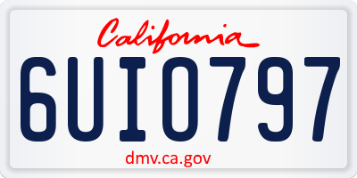CA license plate 6UIO797