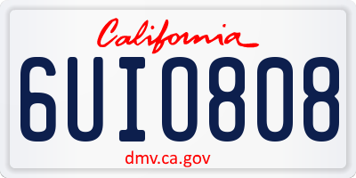 CA license plate 6UIO808