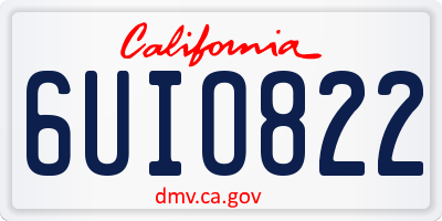 CA license plate 6UIO822