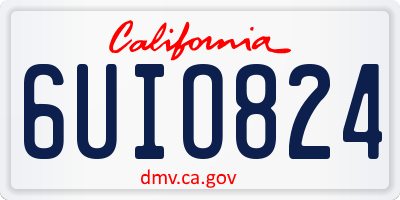 CA license plate 6UIO824