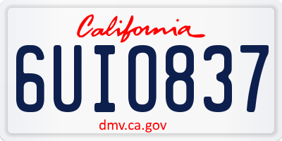 CA license plate 6UIO837