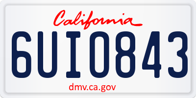 CA license plate 6UIO843