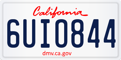 CA license plate 6UIO844