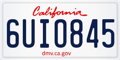 CA license plate 6UIO845