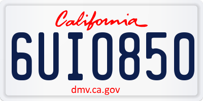 CA license plate 6UIO850