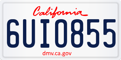 CA license plate 6UIO855