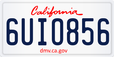 CA license plate 6UIO856