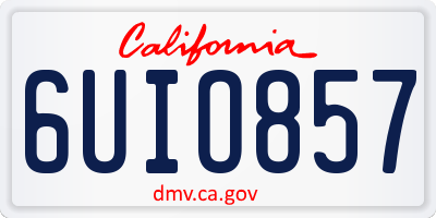 CA license plate 6UIO857