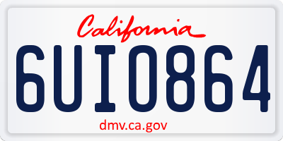 CA license plate 6UIO864