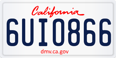 CA license plate 6UIO866