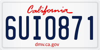 CA license plate 6UIO871