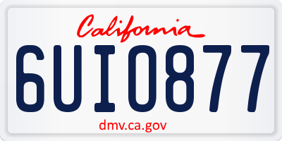 CA license plate 6UIO877