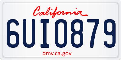 CA license plate 6UIO879