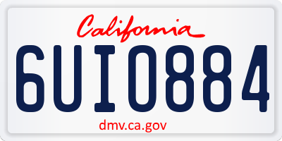 CA license plate 6UIO884