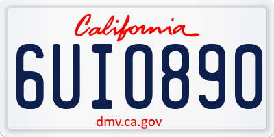 CA license plate 6UIO890