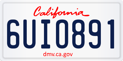 CA license plate 6UIO891