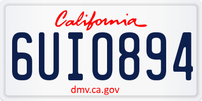 CA license plate 6UIO894