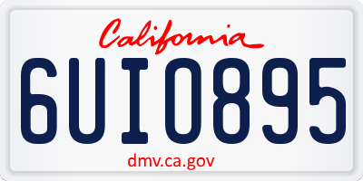 CA license plate 6UIO895