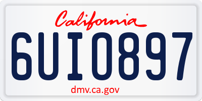 CA license plate 6UIO897