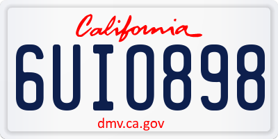 CA license plate 6UIO898