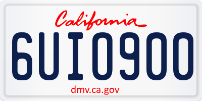 CA license plate 6UIO900