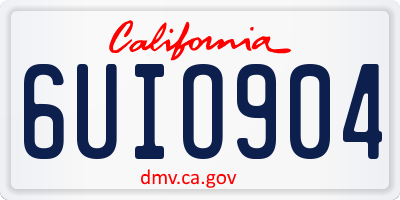 CA license plate 6UIO904