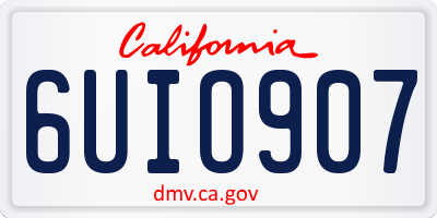 CA license plate 6UIO907