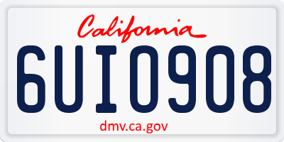 CA license plate 6UIO908