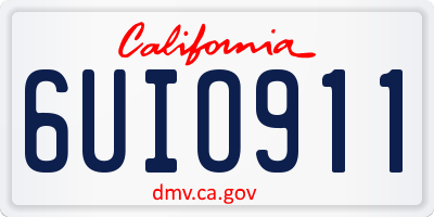 CA license plate 6UIO911
