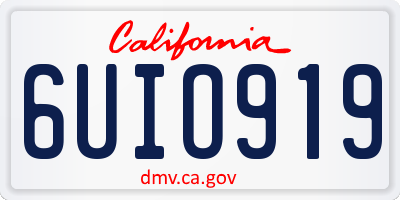 CA license plate 6UIO919