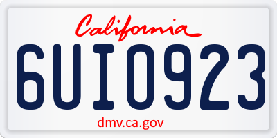 CA license plate 6UIO923