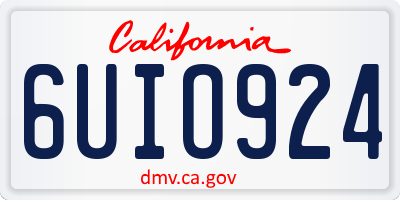 CA license plate 6UIO924