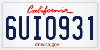 CA license plate 6UIO931