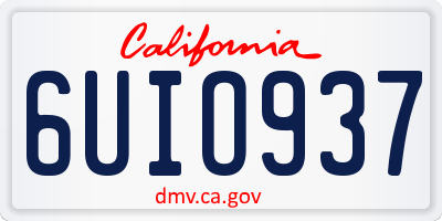 CA license plate 6UIO937