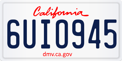 CA license plate 6UIO945