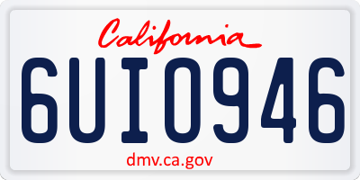 CA license plate 6UIO946