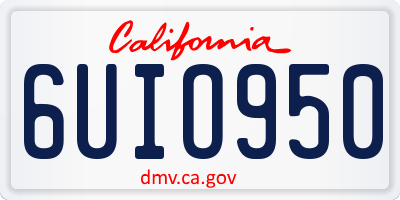CA license plate 6UIO950