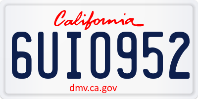 CA license plate 6UIO952
