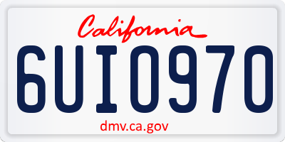 CA license plate 6UIO970