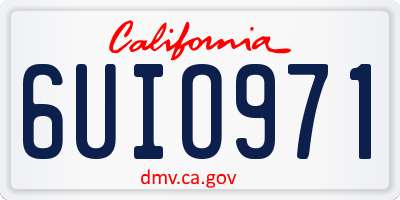 CA license plate 6UIO971