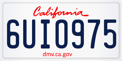 CA license plate 6UIO975