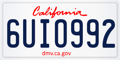 CA license plate 6UIO992