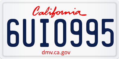 CA license plate 6UIO995