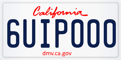 CA license plate 6UIP000