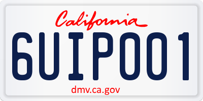 CA license plate 6UIP001