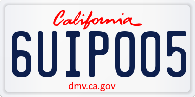 CA license plate 6UIP005