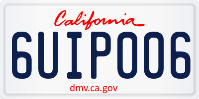 CA license plate 6UIP006